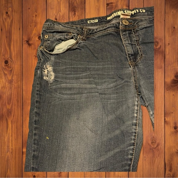 Mossimo Vintage Navy Blue Dark Wash Jeans Worn Holy Rock Emo Plus Size Denim - Picture 2 of 6